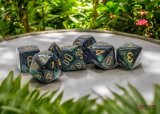 Ensemble de 7 Mega-Hedral Scarab Jade/Gold