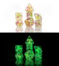 Sirrius Dice: Glow in the Dark Melon Ball Glowworm 7 Dice Set
