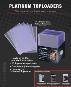 Ultra-Pro Platinum Toploaders 3in X 4in paquet de 25 - 35pt
