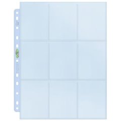 Up Feuilles 9 pochettes a 11 Trous (Boite de 100) / 9 Pockets Platinum Standard Size 11 Holes
