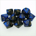 Ensemble De 10D10 Gemeni Noir Avec Bleu Et Or