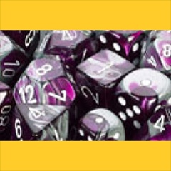 Ensemble De 7 Dés Gemeni Violet/Acier Avec Chiffres Blancs