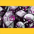 Ensemble De 7 Dés Gemeni Violet/Acier Avec Chiffres Blancs