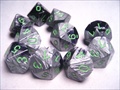 Ensemble De 7 Dés Gemeni Noir/Vert Avec Chiffres Dorés