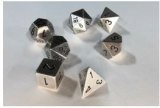 Ensemble de 7 dés polyédriques - Métal solide argent