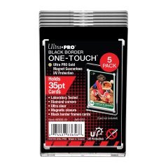 Protecteur Pour Carte Avec Fermeture Magnétique Avec Bordure Noir 35Pt - Paquets de 5